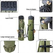 Outdoor Fishing Bag Multifunctional Fishing Rod Bag Sea Rod Fishing Tackle Storage Bag Shoulder Bag - Green - View 4