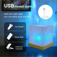1 件创意 USB 灯，波浪图案装饰台灯，艺术装饰，照明装饰，夜灯，氛围灯，适用于客厅、卧室、各种房间类型，是送给朋友、度假、生日的理想礼物