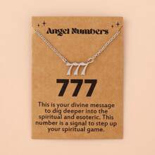 1 Women's Angel Digital Necklace Number 000-999 Gold Stainless Steel Digital Pendant Necklace - Silver - View 17