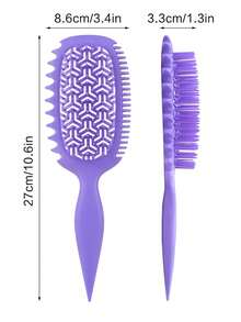 Hair brushes-EU 卷发造型梳套装，适用于卷发，蓬松提拉造型梳，干湿两用，卷发梳，可分束造型，减少毛躁和断裂，打造柔顺、亮泽、有弹性的卷发，尤其适合波浪卷和螺旋卷，也是一款方便的解结头发工具。 - 彩色 - 查看 10