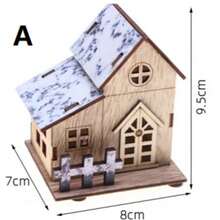 Casa de madera de Navidad en miniatura 1:12 para escenario de casa de muñecas, juguete en miniatura, prop de fotografía OB11, decoración de hogar en miniatura, accesorio de decoración de manualidades DIY