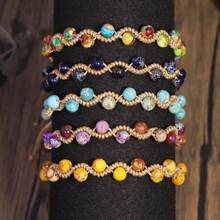 Braccialetto fatto a mano in pietra naturale imperiale, braccialetto da yoga e meditazione per donna, regalo perfetto per uso quotidiano, vacanze estive e gioielleria