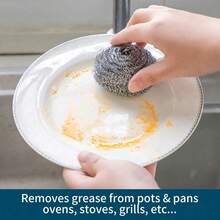 1/6/12/20 件装钢丝绒清洁刷，金属厨房清洁海绵，洗碗百洁布，重型，优质不锈钢清洁刷，适用于厨房锅碗瓢盆和浴室清洁 - 多色 - 查看 2