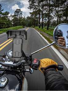 FANTECH 摩托车手机支架车把安装摩托车手机支架后视镜带 360° 旋转适用于 4.0-7.0 英寸智能手机兼容 、Android 手机，生日礼物，家人，朋友自行车和电动自行车户外摩托车配件自行车手机支架自行车配件