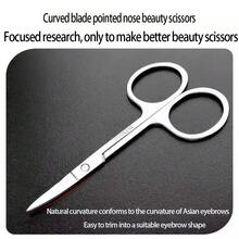 Eyebrow Scissors And Three Eyebrow Brushs,Nose Beard Trimming Scissors Eyelash With Curved Craft Stainless Steel Scissors