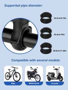 适用于摩托车和自行车的通用 360° 旋转手机支架 - 减震设计，带快速释放夹，适合 22-35 毫米车把，兼容 4 英寸–7 英寸智能手机、摩托车手机支架、自行车手机支架、360° 旋转自行车方向盘手机支架