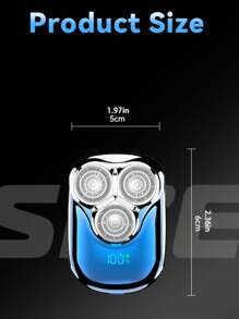Kemei Afeitadora eléctrica mini para hombres KM-T83 con 3 cuchillas, IPX5 resistente al agua, totalmente lavable, portátil para viajes, recortadora de barba, carga tipo C, afeitado en seco o húmedo, máquina de afeitar recíproca para rostro, 1 pieza