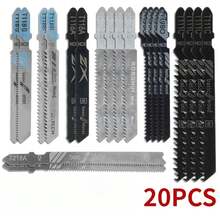 Juego de 20 hojas de sierra de calar con eje en HCS, hojas de sierra de calar surtidas para corte de madera, plástico y Metal para Black & Decker Metabo JSUK - 1 - Ver 2