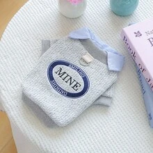 Ropa para mascotas, ropa para perros y gatos, para perros pequeños, cachorros, ropa de moda casual y bonita, cómoda para primavera y verano, estilo gris lino, trenzada, falsa de dos piezas - L - Ver 4