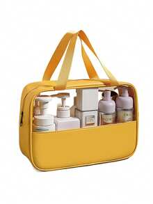 1pc Personalized Letter Embroidered Transparent Cosmetic Bag/Toiletry Bag, Essential For Summer Vacation/Back To School/Travel, Multi-Color Options, Ideal Gift For Women, Friends, Family, Christmas - Multicolor - View 13