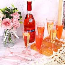 50 piezas Copas elegantes de plástico para fiesta de champán Transparente, ideales para fiestas y cualquier ocasión,Copa de cóctel, copa de vino tinto, copa de postre,diseño elegante - transparente - Ver 6