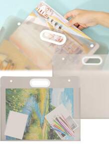 4K Plastic Art Portfolio, Large Art Portfolio With A3 With Handles, Waterproof Work Portfolio Folder For Artwork, Art Storage Box For DIY Diamond Painting Sketch Photography Posters