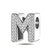 26pcs Silver-Plated English Alphabet Charm Beads, Elegant Fashion Jewelry For Bracelet Necklace, Birthday Gift For Mom, Women, Family