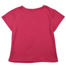 Barbie Playera para niña con manga corta, cuello redondo y estampado moderno - Rosa Fucsia - Ver 3