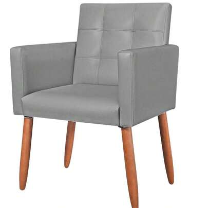 MOBLAN DECOR Cadeira para Sala de Estar Tecido Corano Resistente Aconchegante Pés Palito Reforçado