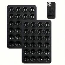 4pcs/Set Silicone Suction Cup Phone Holder, Waterproof Sticky Base Fit Most Phones, Selfie Video Universal Finger Grip, Black/White/Purple/Orange Colors; 2pcs/Set Black-Pink/White Colors