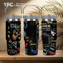 1 件 30 盎司游戏元素不锈钢材质隔热冷咖啡杯，带盖果汁饮料水瓶，密封防漏，大容量设计水瓶，非常适合游戏爱好者，是游戏爱好者的完美礼物，圣诞礼物。 - 藍色 - 查看 14