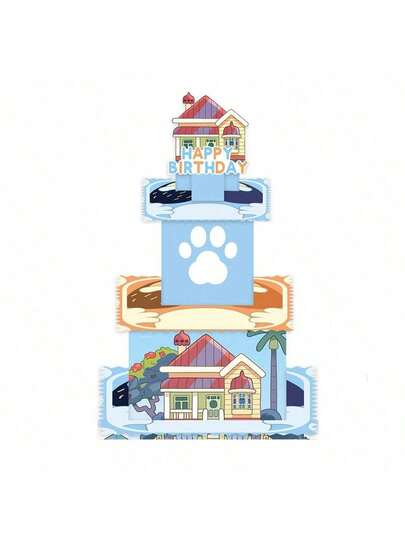 Bluey Cartoon Blueys Theme Party Cake Tray Cake Stand Ornament Birthday Party Decoration Decoration Supplies