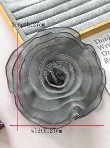 Extra Large Plain Organza Multi-Layer Ruffled Fabric Flower, Simple Design For DIY Clothing, Wedding Dress, Garment Accessories