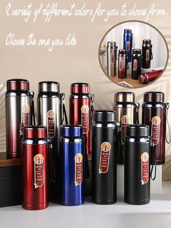 1 Pc Large-Capacity Stainless Steel Vacuum Insulated Insulated Cup, Exquisite And Simple Outdoor Sports Cup, Car Cup, Leak-Proof Vacuum Insulated Bottle,Suitable For Various Beverages Such As Tea, Coffee, Milk, Juice, Etc., Suitable For A Gift Cup For Men And Women,Work, Picnic, Travel, Camping, Going To Work, Vacation, Fitness, As A Gift For Friends And Relatives, Graduation Season, And Present,Back-To-School Season