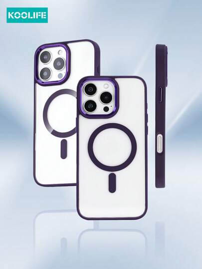 Koolife 1pc Thick Shockproof TPU+PC Magnetic Protective Case Compatible With Apple 17 ProMax/17/17 Pro/17 Air/16/16 Pro/16 Plus/16 ProMax 11/12/13/14/15 ProMax - Ultimate Protection, Transparent Material Retains Original Device Color