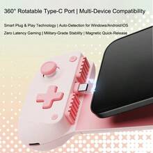 GAMESIR X5 Lite Gaming Controller | Hall Effect Joystick 0 Dead Zone | Silicone Button Zero Latency | Type-C Fast Charge | Ergonomic Anti-Slip | Professional-Level Experience Points Sakura Pink Single Controller - Sakura Pink Single Handle - View 7