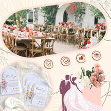 50 件花卉婚礼桌饰套装，座位卡和席位卡夹，带拱门设计，适用于仪式和招待会，感谢卡适用于新娘送礼会 - 彩色 - 查看 5