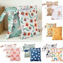 Waterproof Cloth Diaper Wet Dry Bags, Reusable Wet Bags For Swimsuits&Baby Clothes, Portable Wet Bag, With Zipper Closure And Handle, For Travel And Outdoor Use - Multicolor - View 1