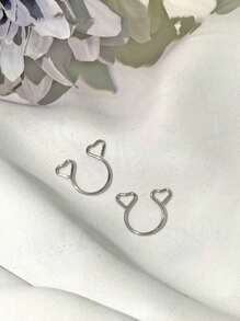 2个装无穿孔夹式乳环，可调节垂坠式锆石乳房饰品，女士不锈钢仿穿孔饰品