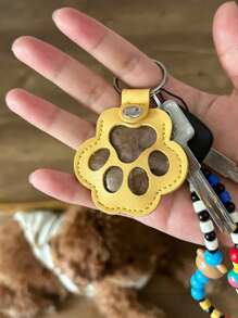 1pc Commemorative Leather Pet Hair Keepsake Bag - Multipurpose Portable Keychain, Suitable For Cats And Dogs, Pet Memorial Hair Storage Box