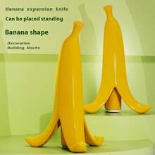 1pc Retractable Banana Sword - Gravity Sensing Design, Portable Mini Version, Elastic Samurai Sword Shape, Finger Pressure Relief Tool, Party Gag Gift, Birthday Fun Surprise, Holiday Humor Gift, Christmas Funny Favor, New Year Entertainment Item, Adult Novelty Toy, Desktop Dynamic Decoration