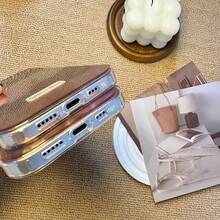 Funda para phone 13, 14, 15 y 16. Funda de alta calidad con exquisito diseño multicolor de corazón de terciopelo y textura brillante tipo glaciar. Compatible con phone 13, 14, 15 y 16 Pro - Blanco - Ver 3