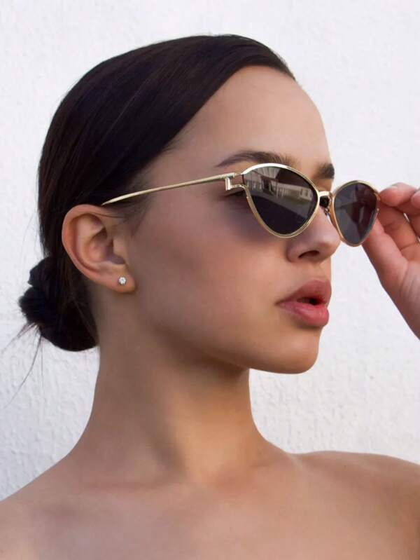 Damen Mode Katzenaugen-Fashionbrille, retroer Metallrahmen, für den täglichen Gebrauch, Damen Urlaubsmode, Accessoires, Sommermode, Lässig Geschenke