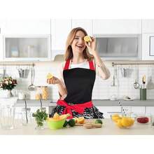 Black Lace Flirty Apron With Pocket, Retro Cooking Aprons Women - 黑色蕾絲 - 查看 9