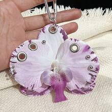 1 件优雅蝴蝶兰花钥匙扣精致可爱多彩花朵设计装饰钥匙扣迷人包袋配件海滩度假吊坠女士礼物海滩配饰海滩必需品海滩包夏季配饰 - 彩色 - 查看 19