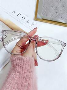 Transparent Non-Prescription Glasses Female With Big Frame, Glasses, Light Weight (With Glasses Case) For Summer Beach Vacation,Outdoor,Travel