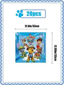 Paw Patrol The Paw Patrol Themed Party Tableware Set Is Now Available! It Contains 20 Custom Plates, 20 Exquisite Placemats And 10 Cute Paper Cups, Which Are Enough For 20 Young Team Members To Have A Lively Party! With The Iconic Paw Patrol Blue As The Main Color, The Visual Impact Is At Its Peak! Whether It's A Birthday Party,