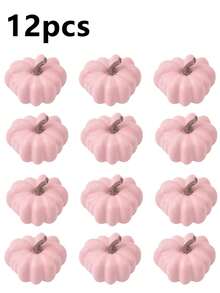 12/6/1 件粉色人造南瓜、假泡沫南瓜、迷你人造丰收南瓜、人造植物，适用于秋季装饰、万圣节装饰、房间装饰、家居装饰、卧室装饰、户外装饰、厨房装饰、毕业装饰、圣诞节装饰品、户外露台装饰、DIY、房间装饰美学、婚礼装饰、桌面装饰秋季装饰 - 彩色 - 查看 12