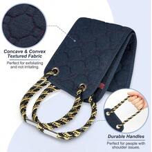 MExfoliating Back Scrubber With Handles 39 Inch DoubleSided Back Exfoliator Body Scrub Towel Exfoliating Washcloth Bath Tool For Use In Shower Back Washer To Deep Clean Your Skin For Men And Women5001 - Black - View 5