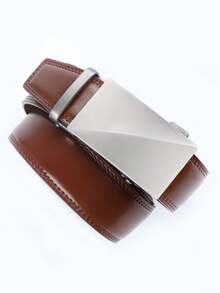 Genuine Leather Ratchet Belt For Men - Adjustable Automatic Buckle, Versatile Casual Business Style, Alloy Buckle, High-Quality Leather Panel, Easy To Wear And Suitable For Any Occasion Summer, School Fall, Autumn, Halloween Autumn-Winter Accessories,Suitable For Teens, Youth,Men,Casual, Outdoor, Athletic, Vacation, Graduation Gifts, Birthday, Daily Wear