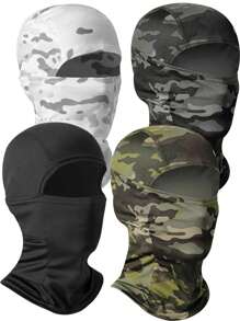 4件装/1个男女通用滑雪面罩，拉法帽式面罩，轻便透气防晒面罩，适用于摩托车、单板滑雪等户外运动