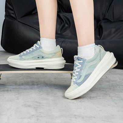 Vans Men's And Women's Shoes, OLD SKOOL OVERT PLUS CC Platform Athletic Casual Shoes, Wedge Shoes, Height-Increasing Shoes VN0005WJBJB