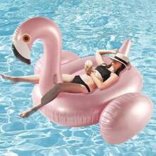1 pezzo Fenicottero gigante galleggiante, galleggiante 4 in 1, materasso per riposo e vacanza, adatto per feste a tema fenicottero, feste di vacanza, intrattenimento in spiaggia, feste estive, feste del fine settimana, regali di compleanno, si può rilassare e sdraiarsi felicemente tutto il giorno.