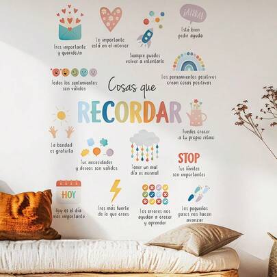 1 pegatina de pared extraíble de PVC de 30*60cm, pegadera decorativa de elementos de dibujos animados DIY, adecuada para dormitorio, sala de estar, estudio, comedor, baño, decoración de paredes del hogar