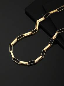 1pc Bohemian Metal Chain Necklace, Fashionable Luxury Personalized Necklace For Men