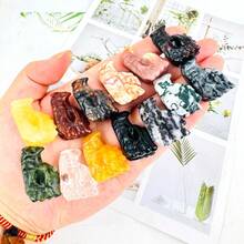 1pc Natural Stone Dragon-Head Carving Ornament, Home Decoration, Desktop Decoration, Holiday Gifts, Christmas Decoration, Halloween Gifts,