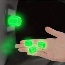 10个装夜光轮胎气门嘴帽，适用于汽车、摩托车、自行车，可在黑暗中发光 - 六角形气门嘴帽，紫外线激活发光，防腐蚀防尘，易于安装（适用于美式/低孔气门嘴） - 增强夜间能见度 - 多色 - 查看 8