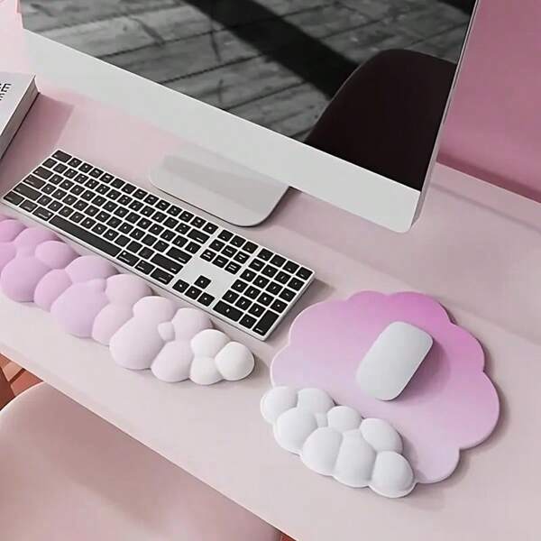 Gradient Color Cloud Key Gradient Color Cloud Keyboard Wrist Rest Set, Computer Keyboard Mouse Pad And Mouse Pad With Wrist Rest Set, Ergonomic Keyboard Mouse Wrist Tray Wrist Rest Set, Computer Keyboard Mouse Pad And Mouse Pad With Wrist Rest Set, Ergonomic Keyboard Mouse Wrist
