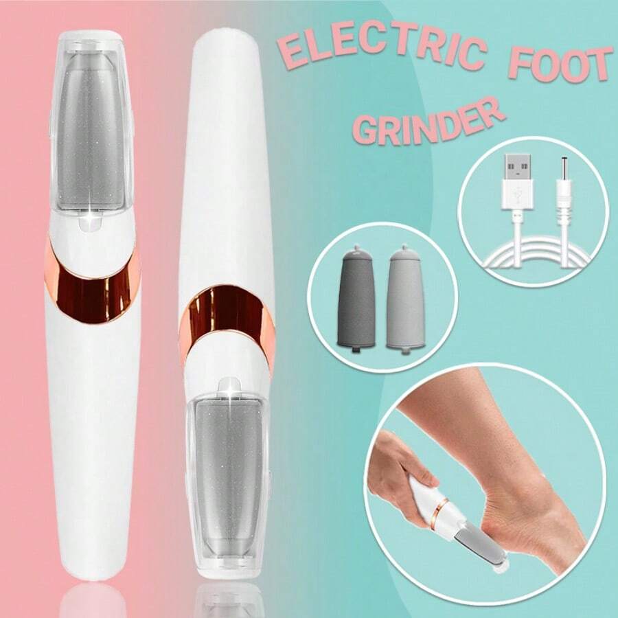 Electric Foot File, Foot Callus Remover, Equipped With Two Different Grinding Heads, Two Speed Settings, Automatic Lighting, For Better Removal Of Foot Calluses The First Choice For Giving Gifts, Perfect For Loved Ones, Mothers, And Elders. - 白色 - 查看 1