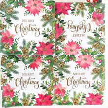 100/60/20 件 13 * 13 英寸一次性圣诞主题餐巾，带有红色和绿色印花图案，适合节日聚会、圣诞派对、新年和冬季主题派对、西餐厅、咖啡厅等 - 彩色 - 查看 11